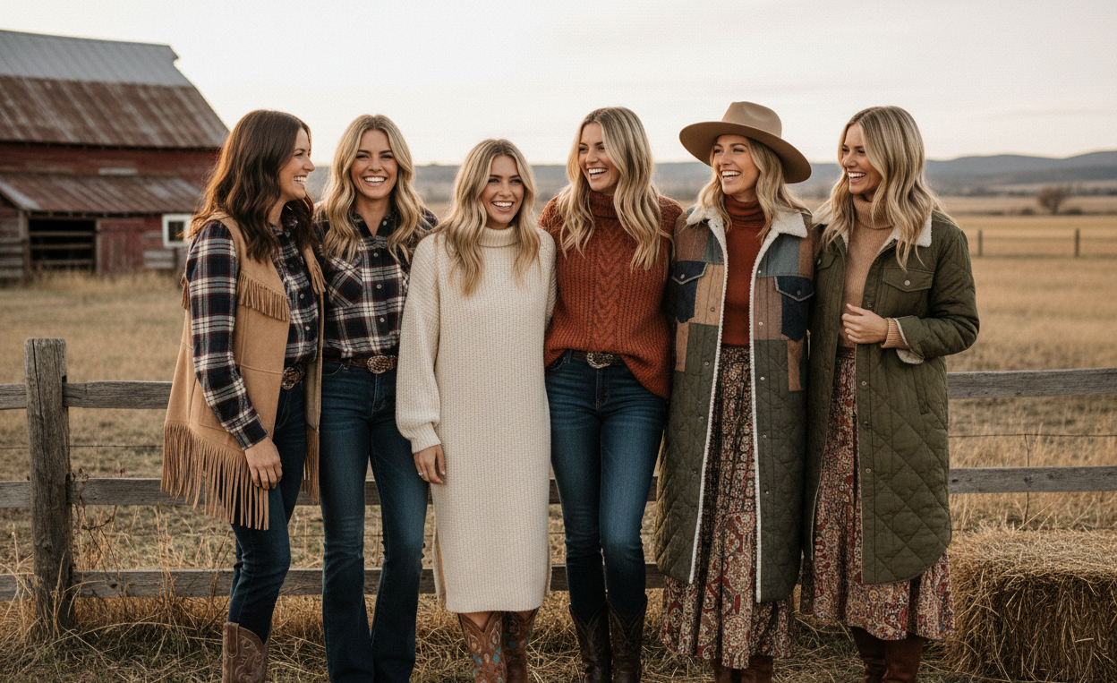 all women in 1 picture with more of a country vibe