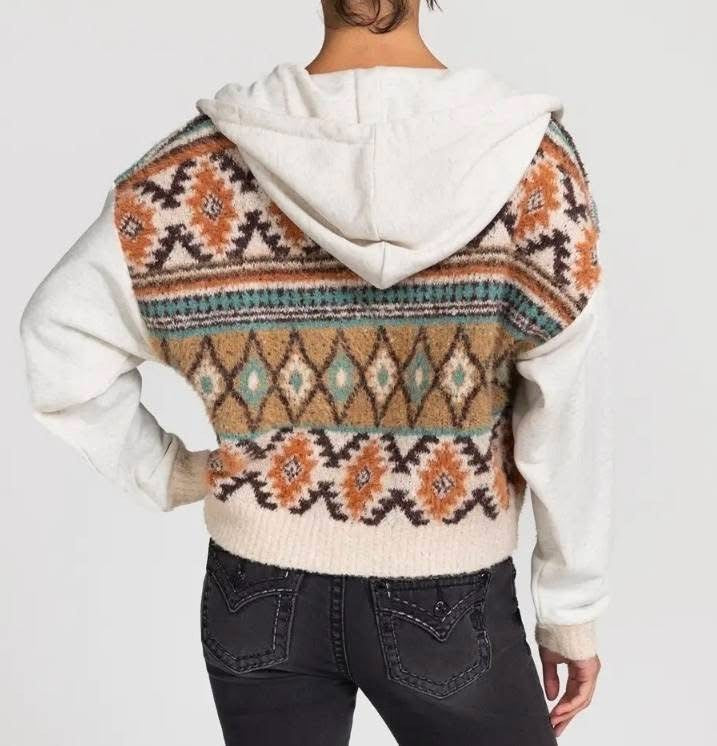 Miss Me Hooded Sweater Jacket